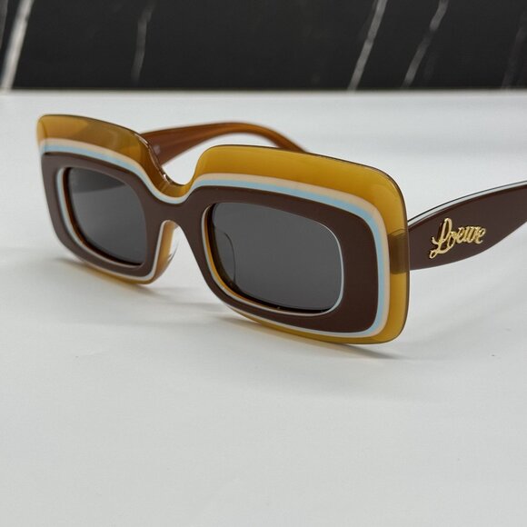 NEW LOEWE LW40139U 47A WOMEN SUNGLASSES BROWN/ORANGE SQUARE LOEWE EYEWEAR main image 12